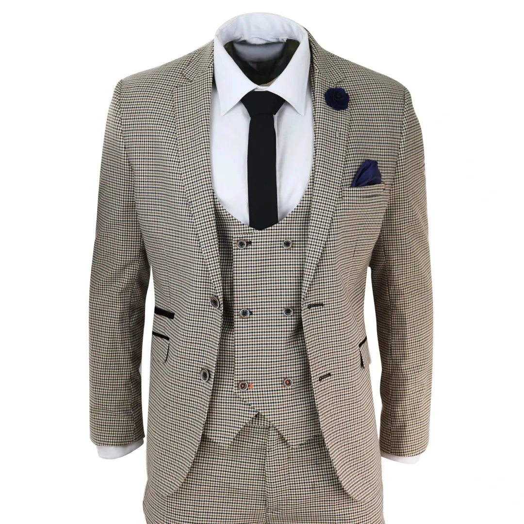 Abito Elegante da Uomo 3 Pezzi Scacchi Principe di Galles Classico