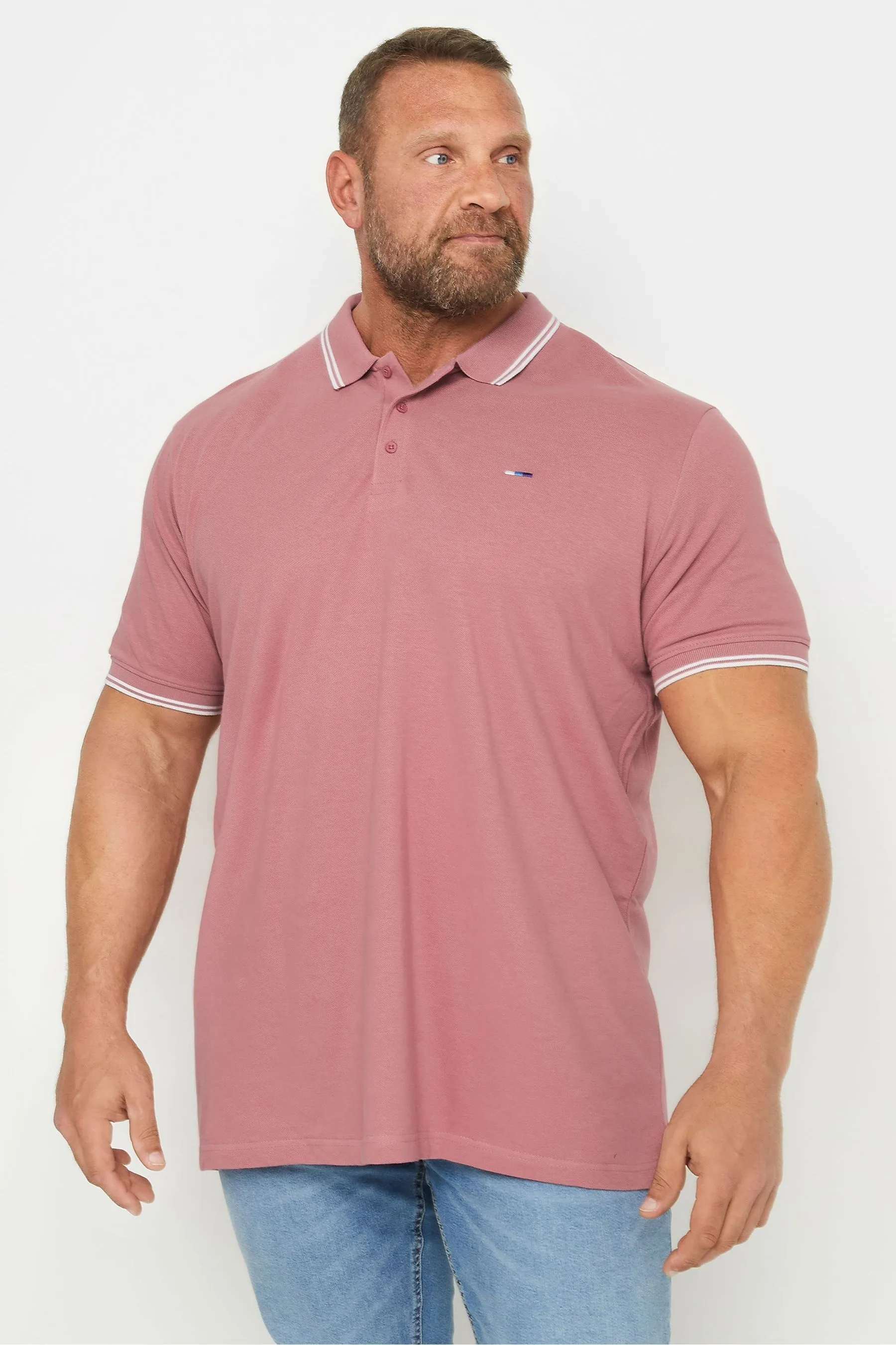 BadRhino - Big & Tall - Polo con bordi a contrasto