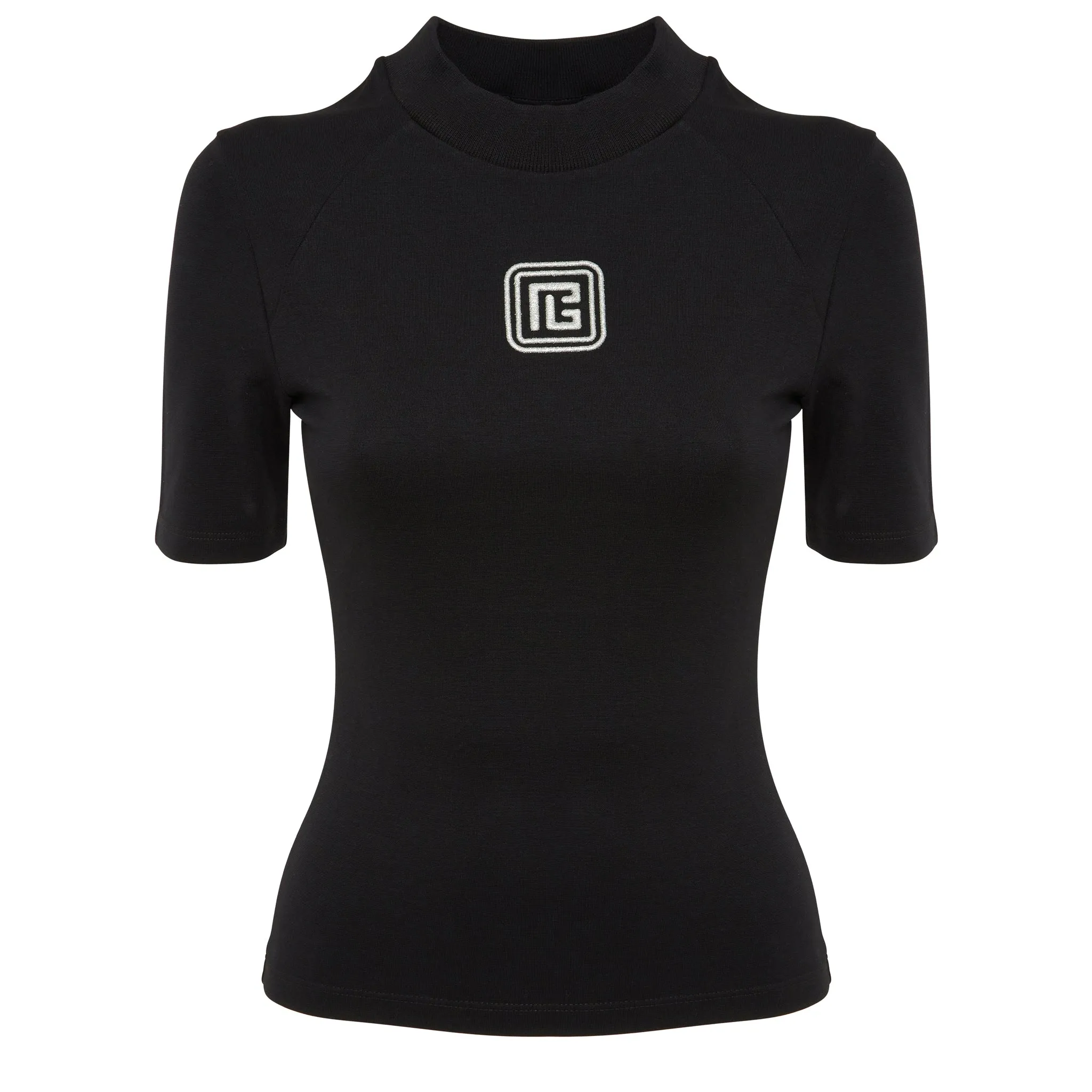 BALMAIN  T-shirt in tessuto nera