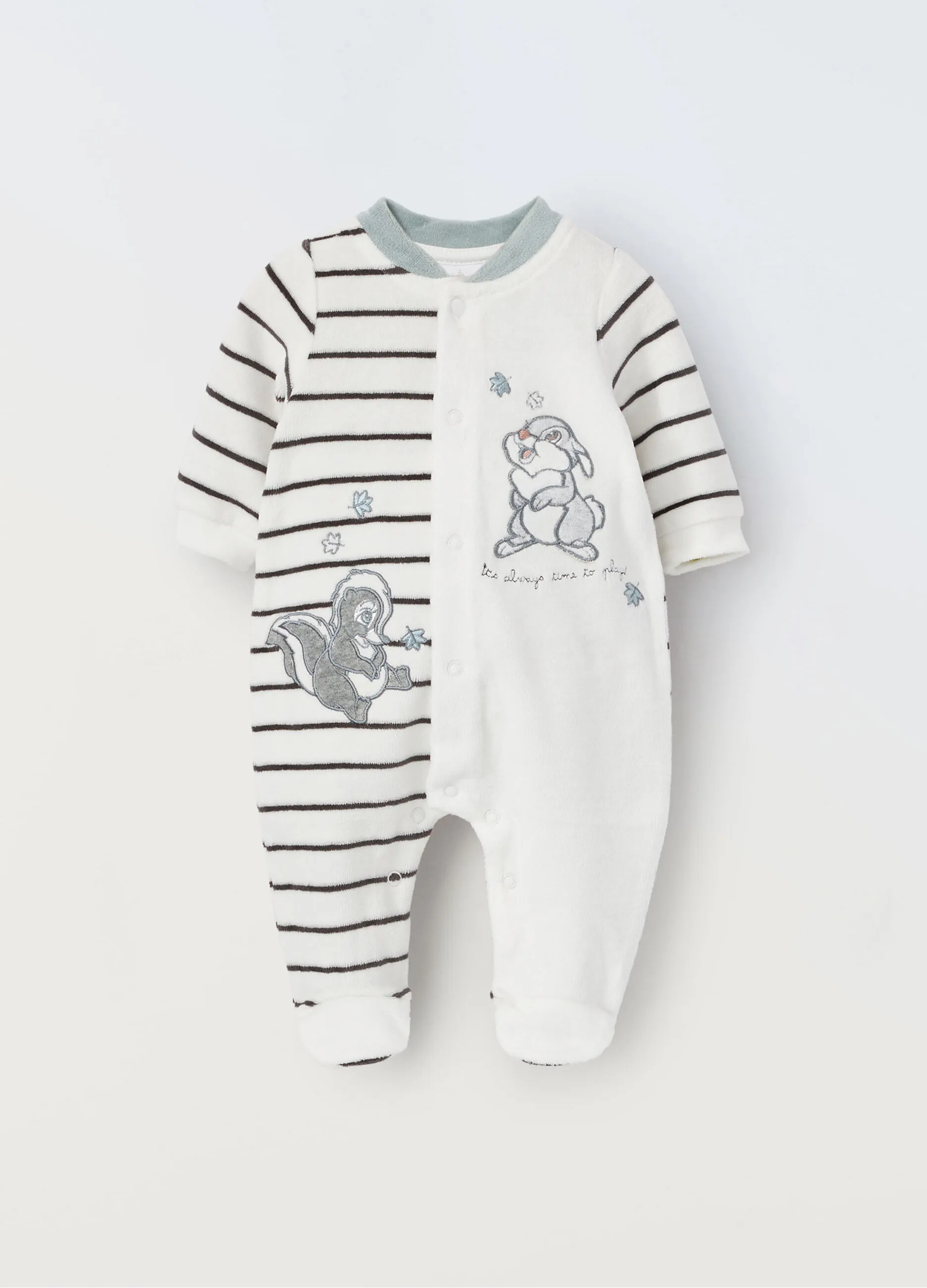 BLUKIDS  Tutina lunga in velour di misto cotone 