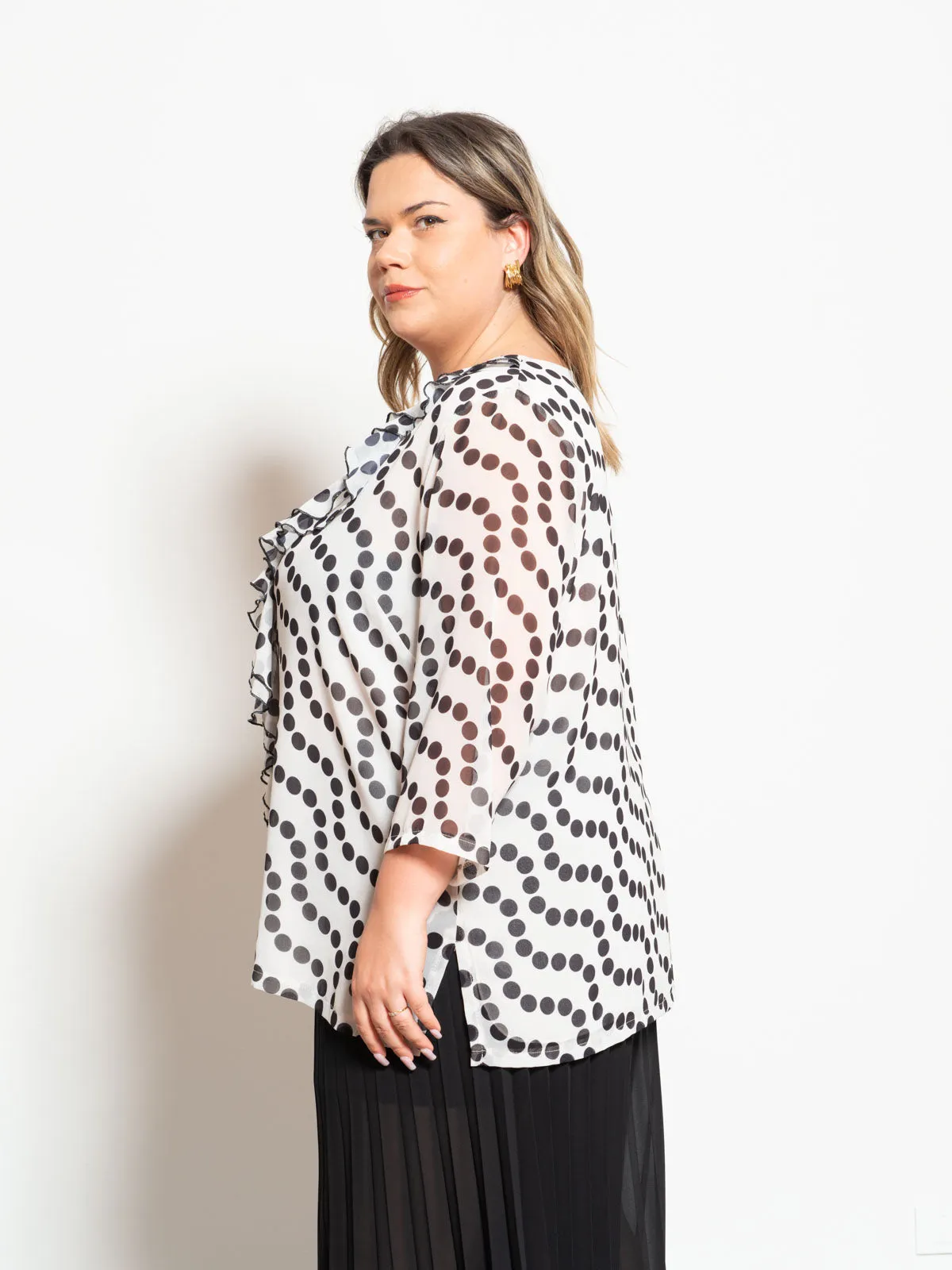 Blusa frappe pois