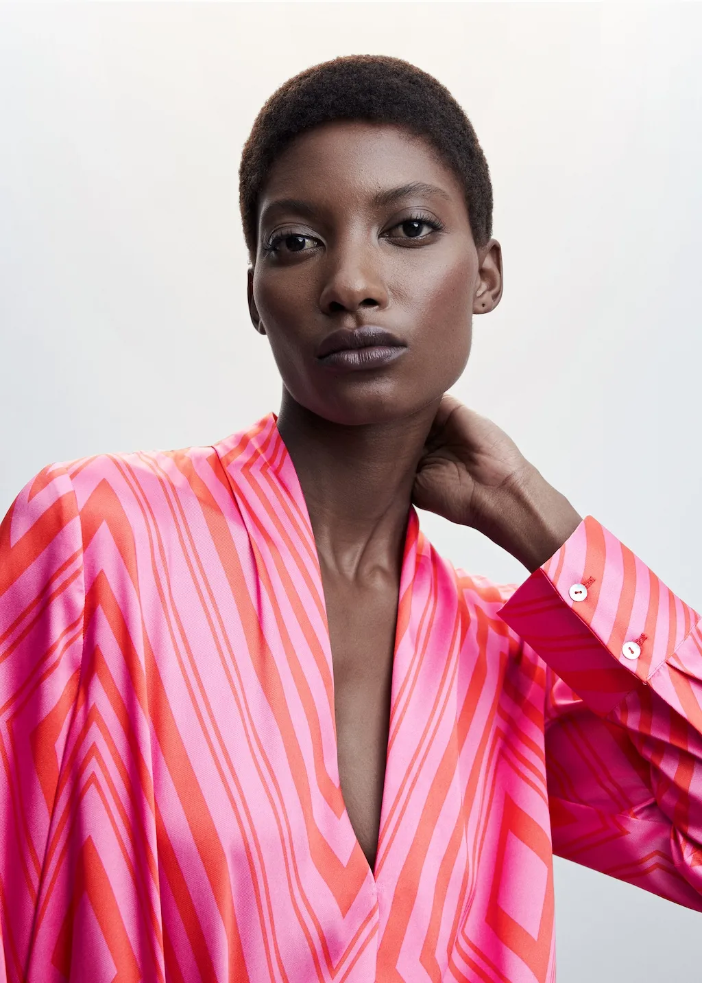 Blusa satinata stampata