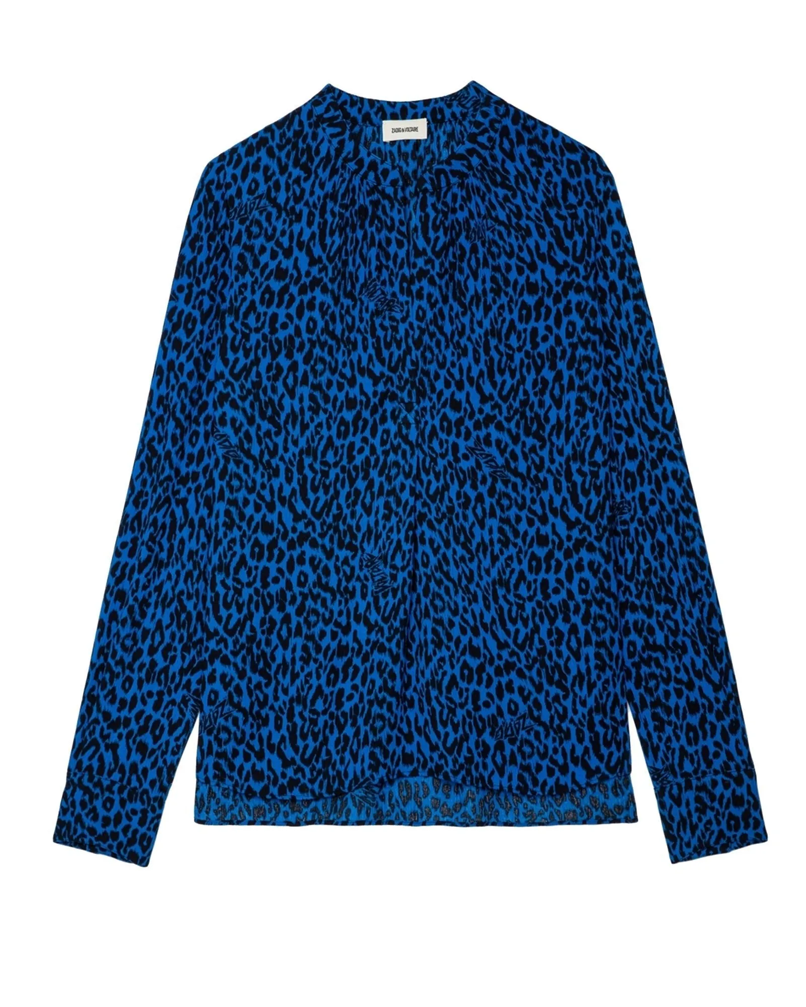 Blusa Tink Crinkle leopardata blu