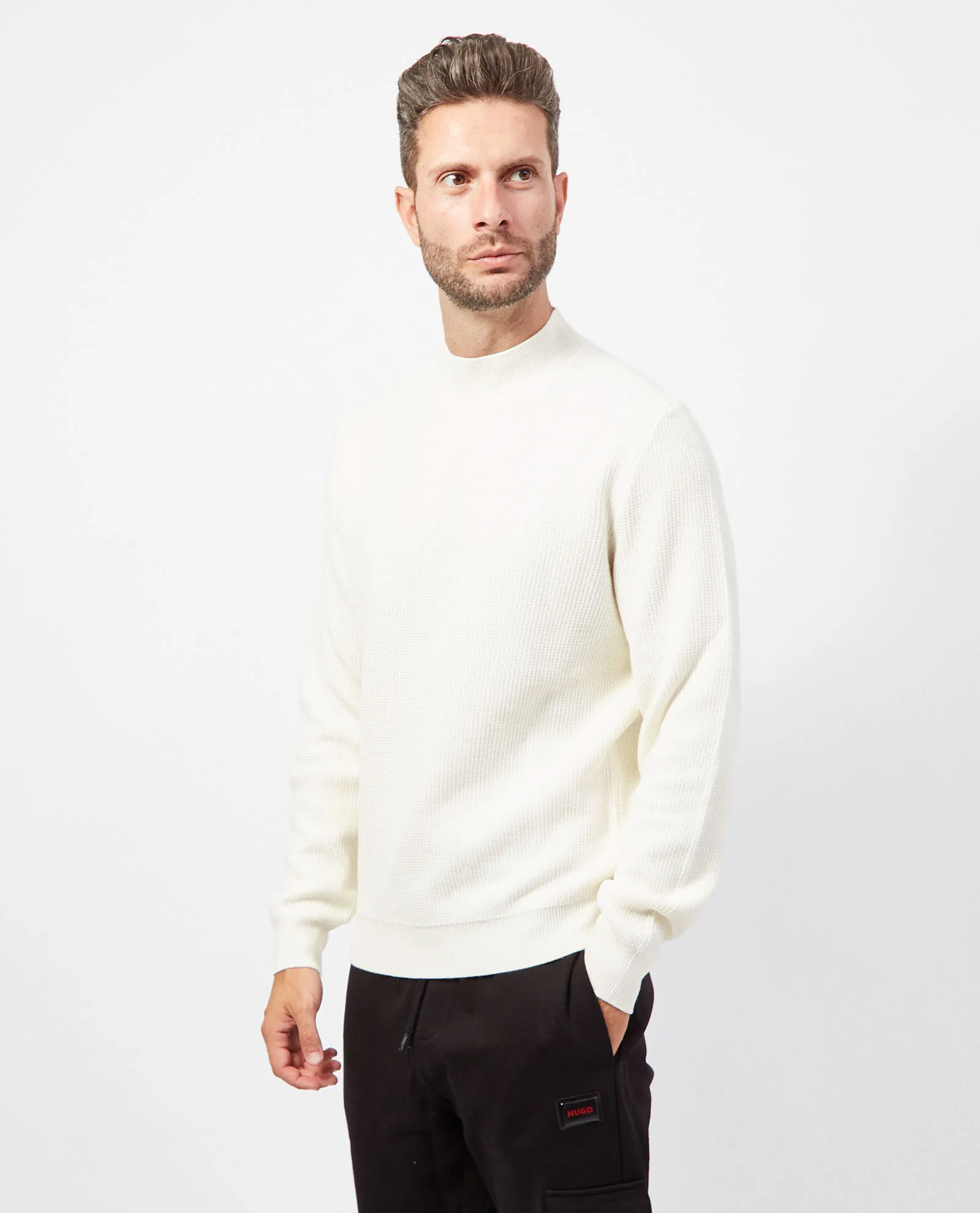 BOSS      Maglione uomo Boss in lana a mezzo collo