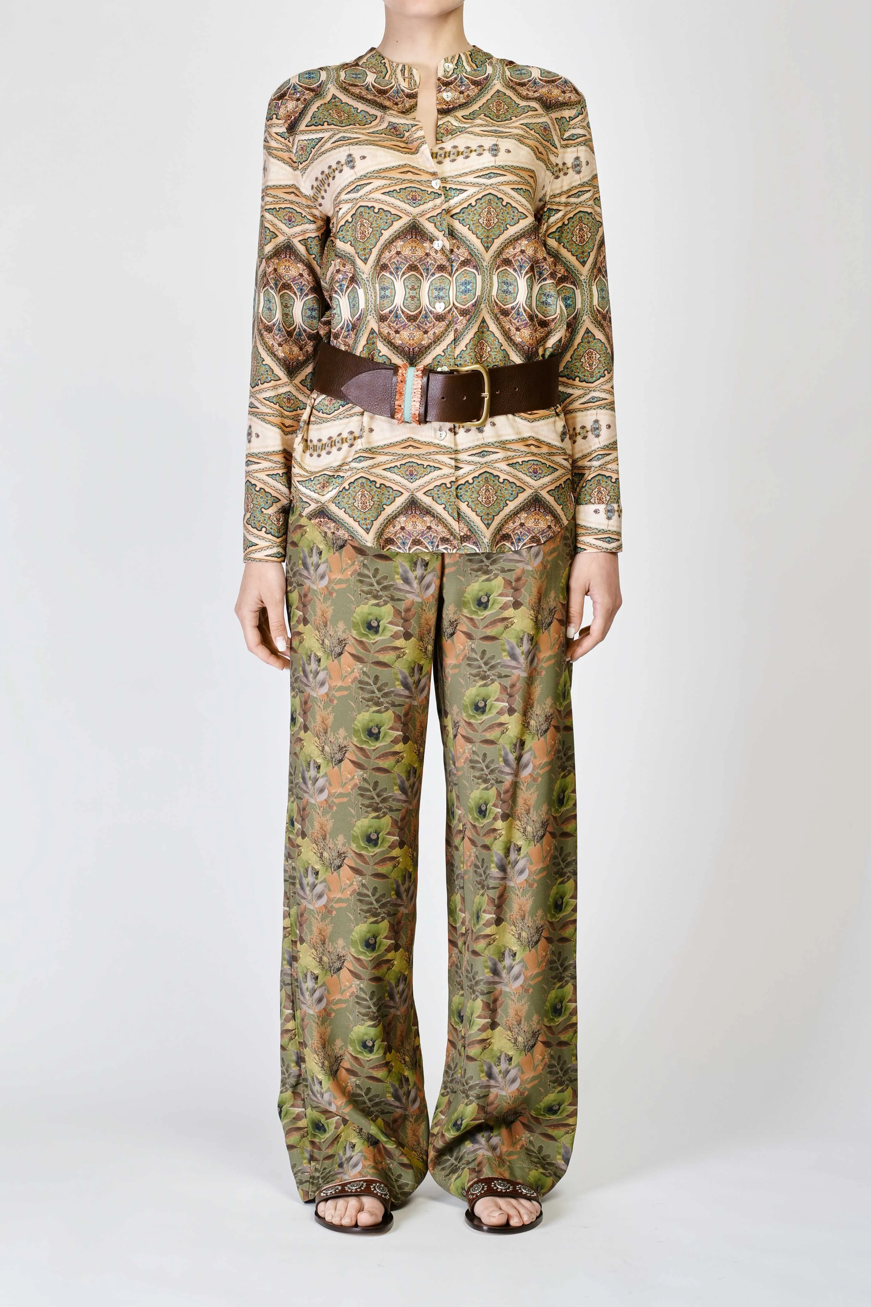 Camicia Militare/testa di moro/beige