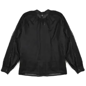 Camicia Nera Con Dettagli In Pizzo