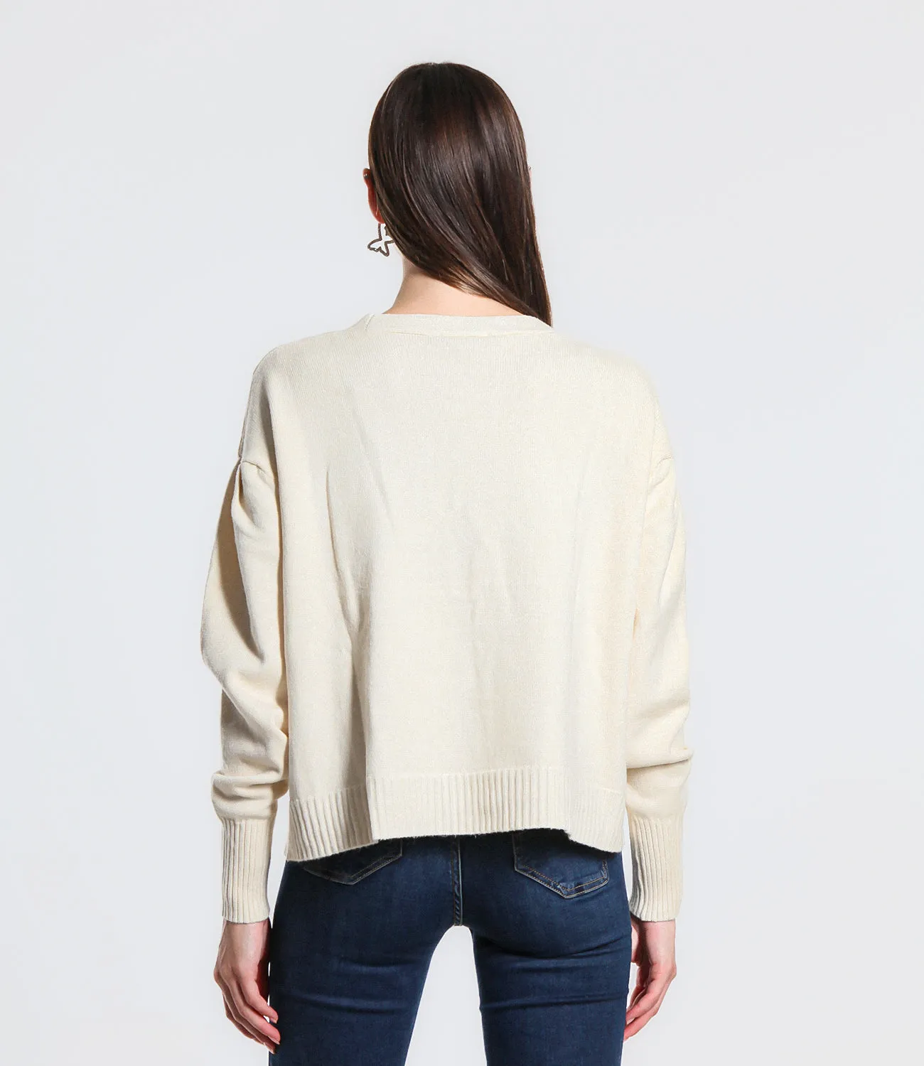 CARDIGAN BOTTONE FIOCCO STRASS