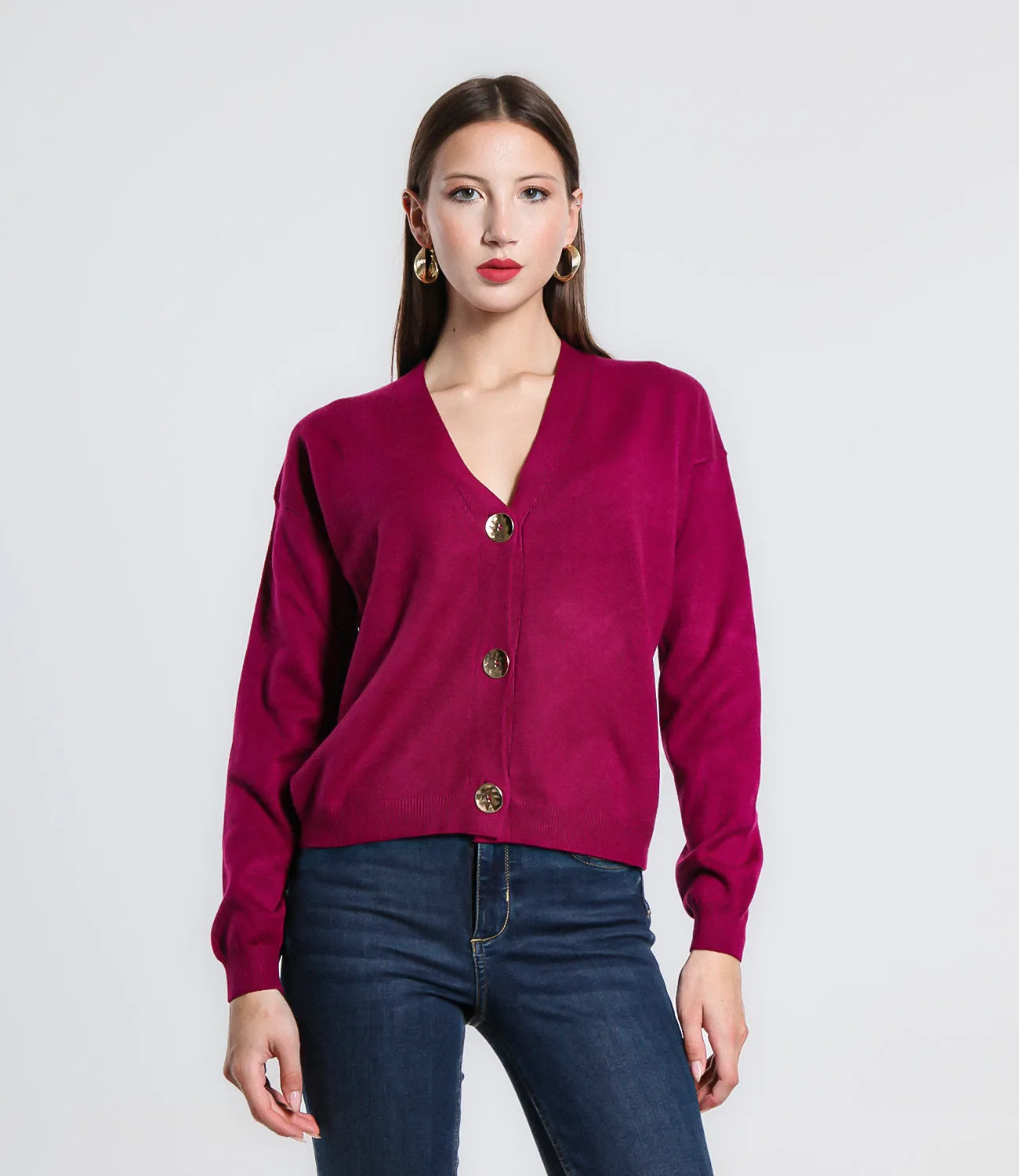 CARDIGAN BOTTONE METALLO