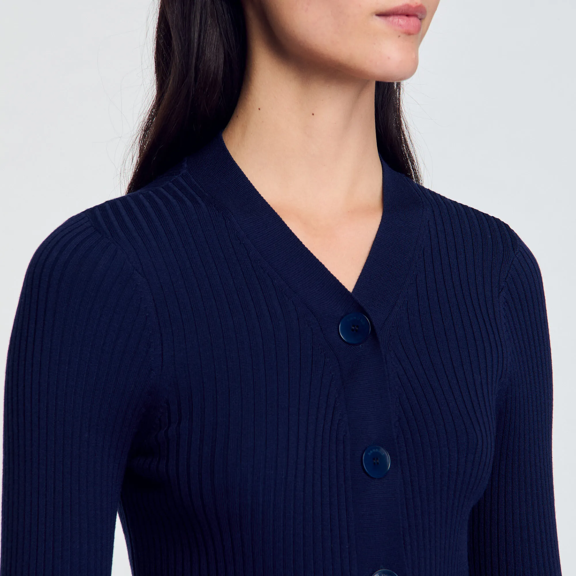 Cardigan in maglia a coste
