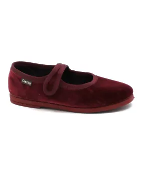CIENTA 500075 35/37 burdeos rosso scarpe bambina ballerina velluto strappo
