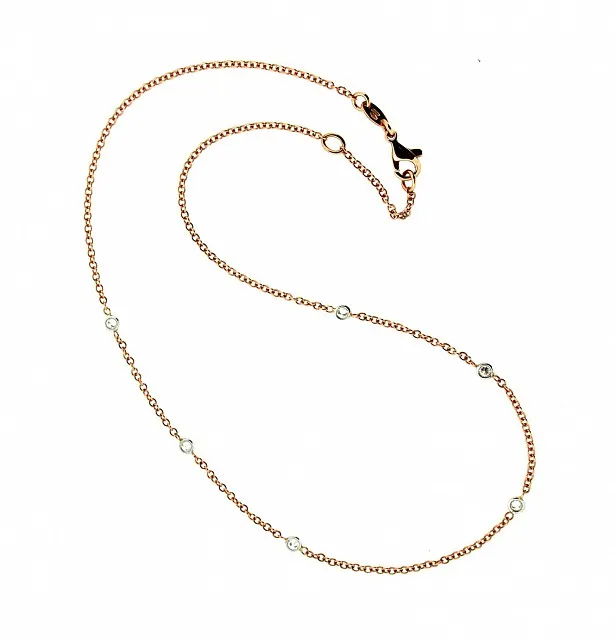 Collana girocollo in oro rosa 18kt e diamanti