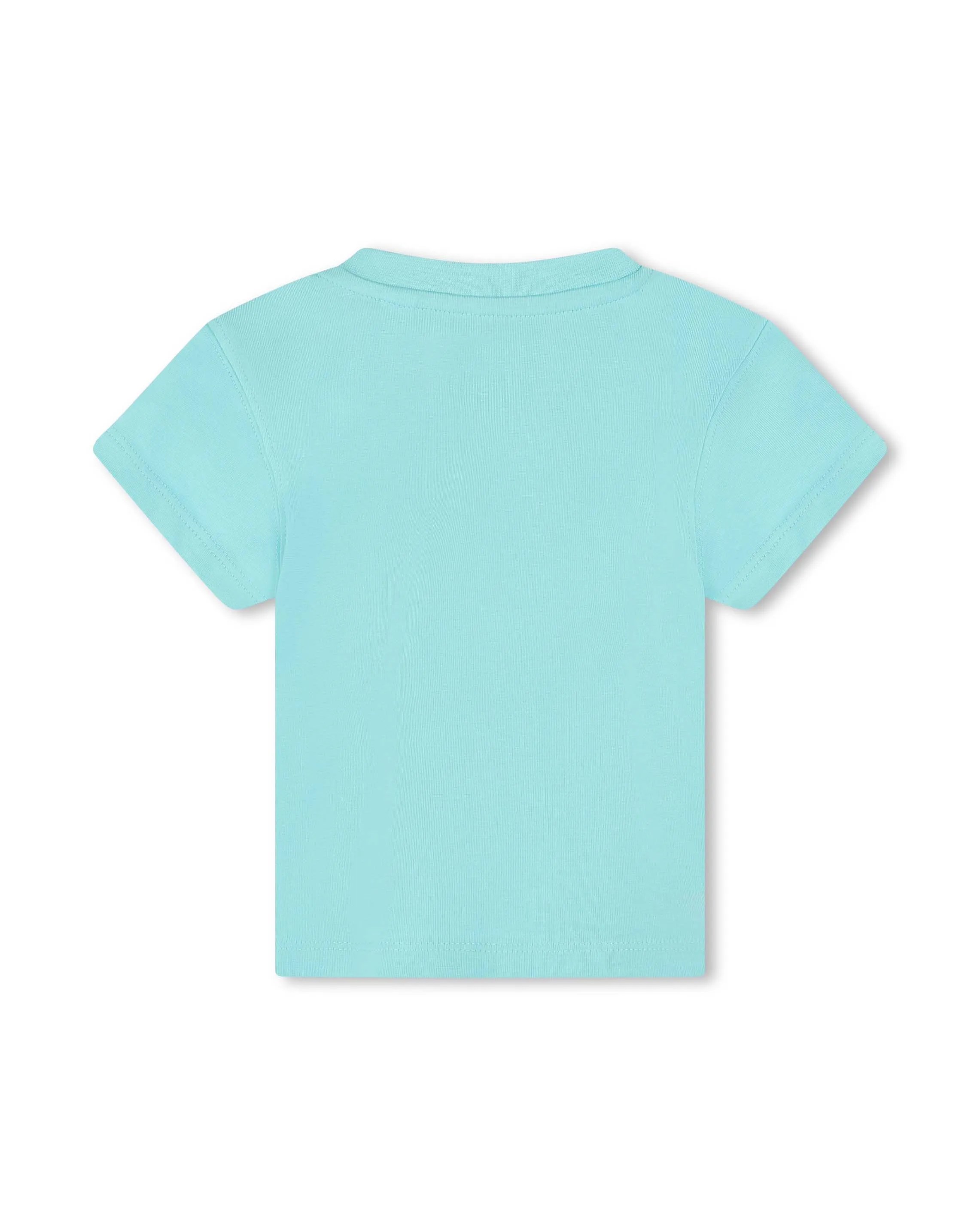 Completo composto da t-shirt a maniche corte azzurra e bermuda blu in felpa 24-36 mesi