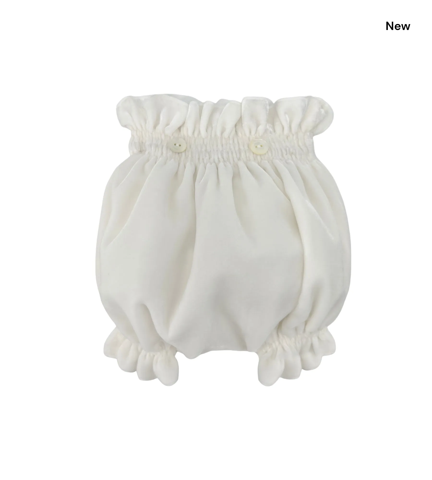 Culotte in velluto panna per neonata