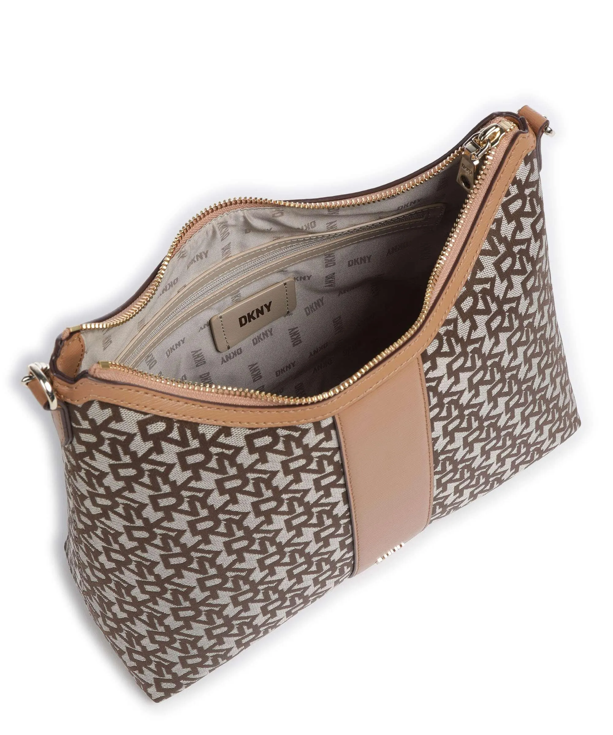  DKNY Bryant Borsa hobo poliestere riciclato marrone  