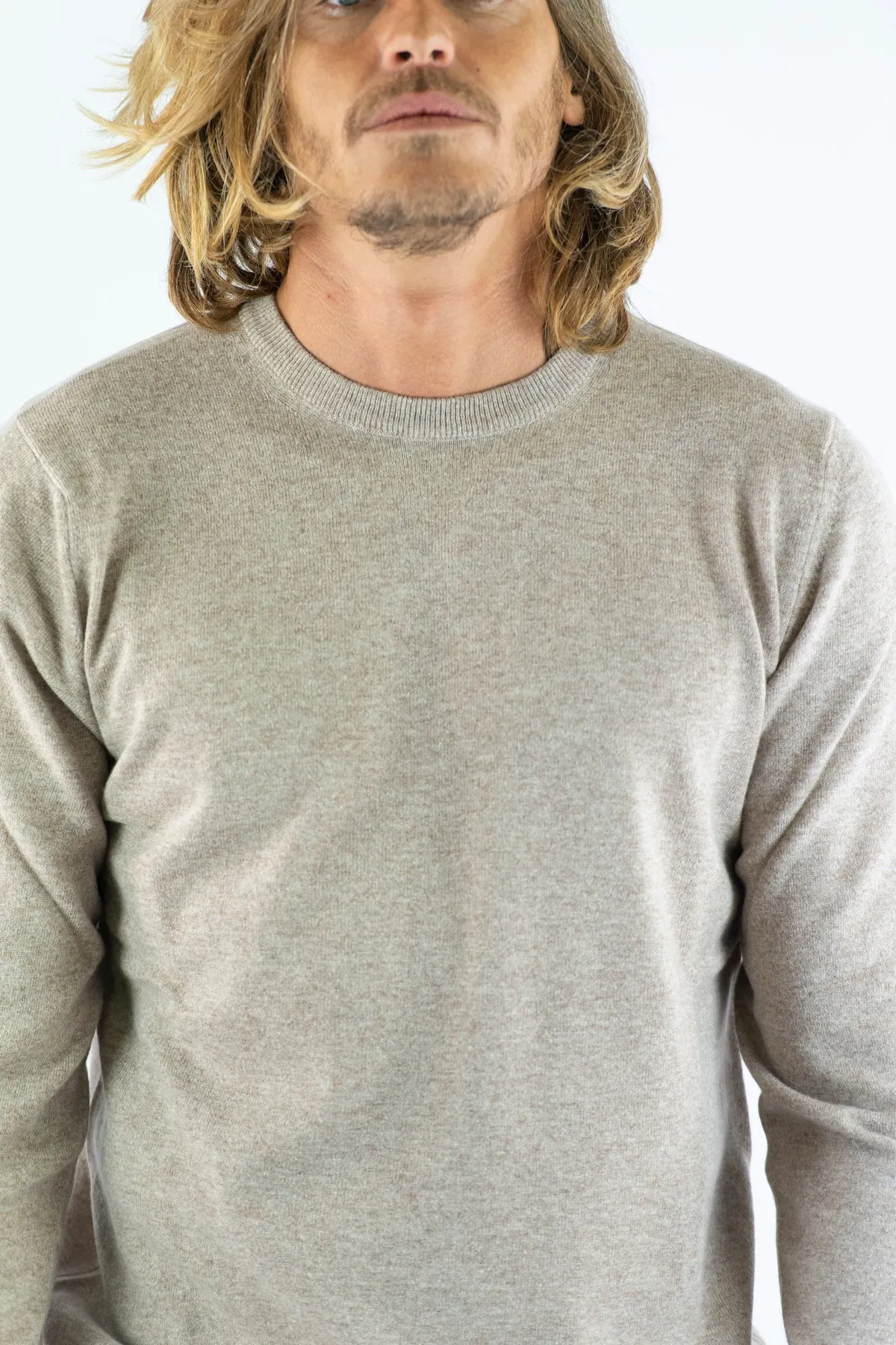  Elia Uomo Girocollo misto cashmere beige basic elia  