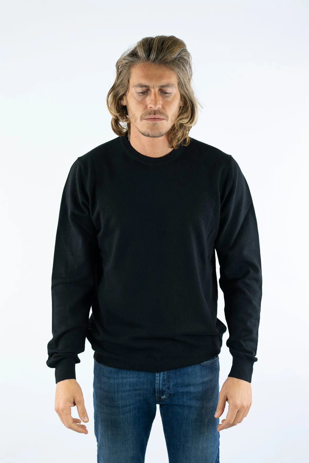  Elia Uomo Girocollo misto cashmere nero basic elia  