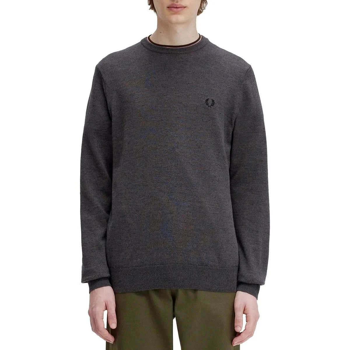      FRED PERRY MAGLIONE GIROCOLLO IN LANA E COTONE  