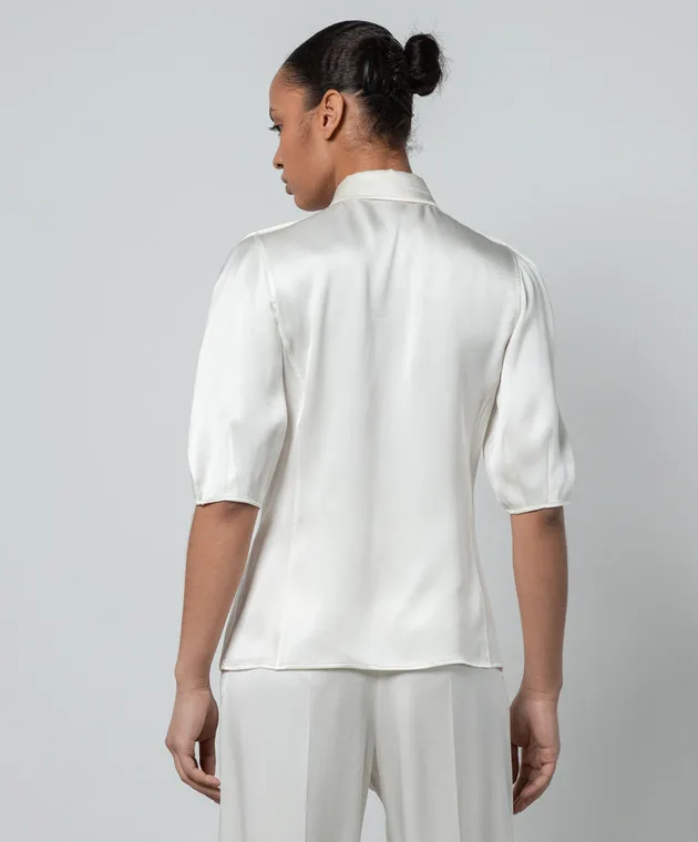 Gabriela Hearst Blusa Sansi in seta bianca 3241018S096