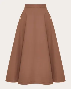 GONNA MIDI IN STRETCH COTTON CANVAS