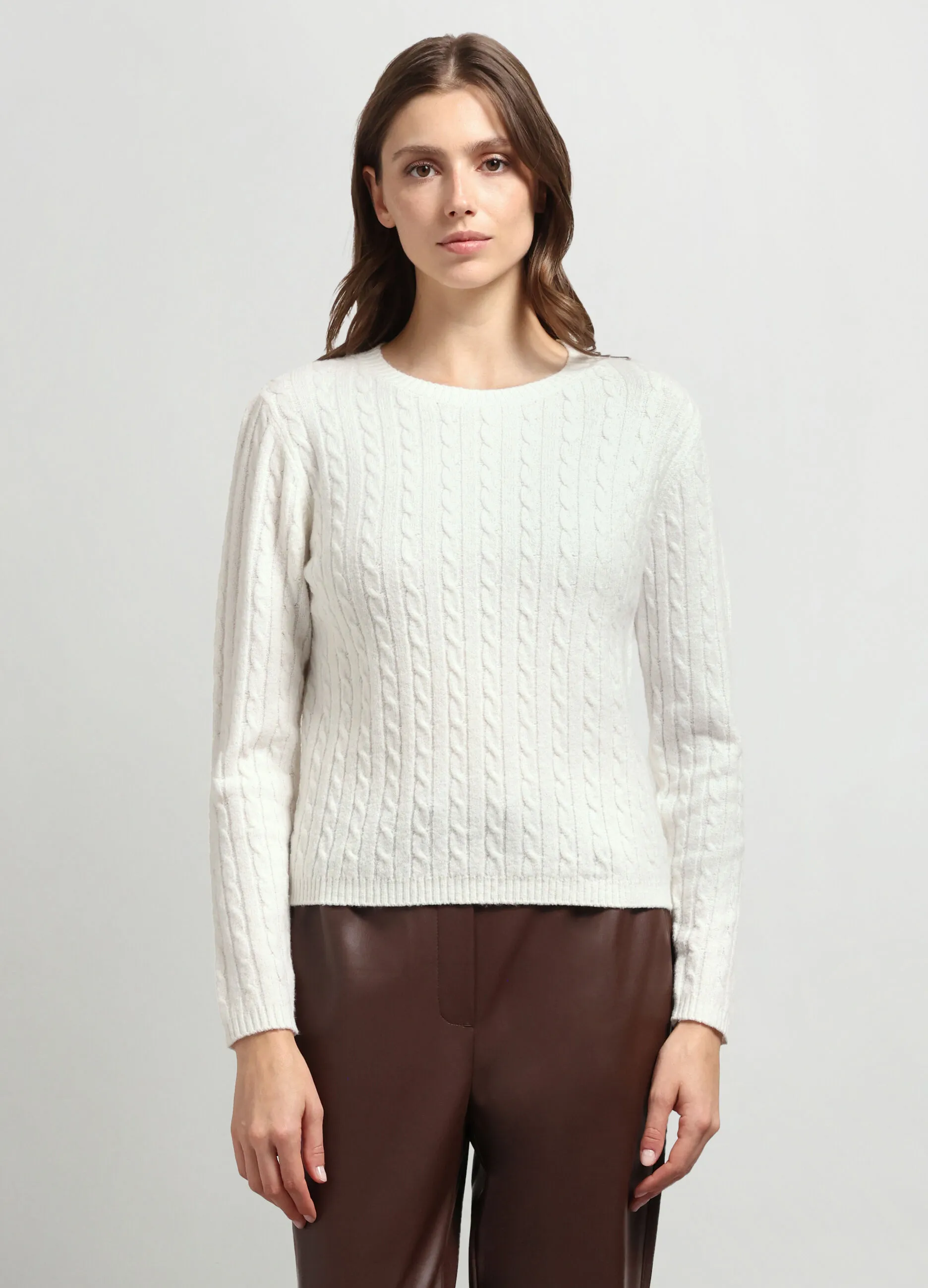IWIE  Pullover tricot a treccia donna
