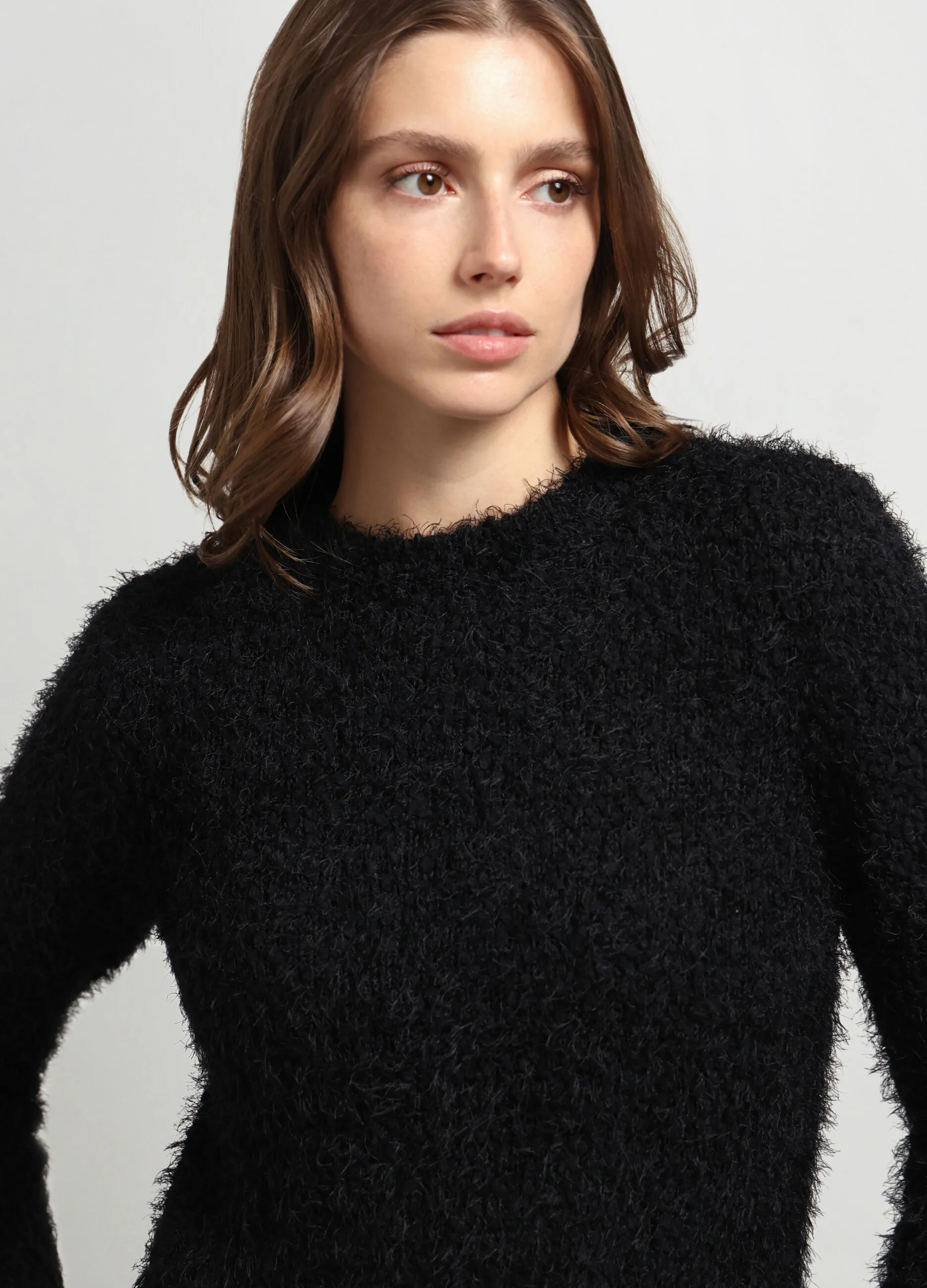 IWIE  Pullover tricot effetto pelliccia donna
