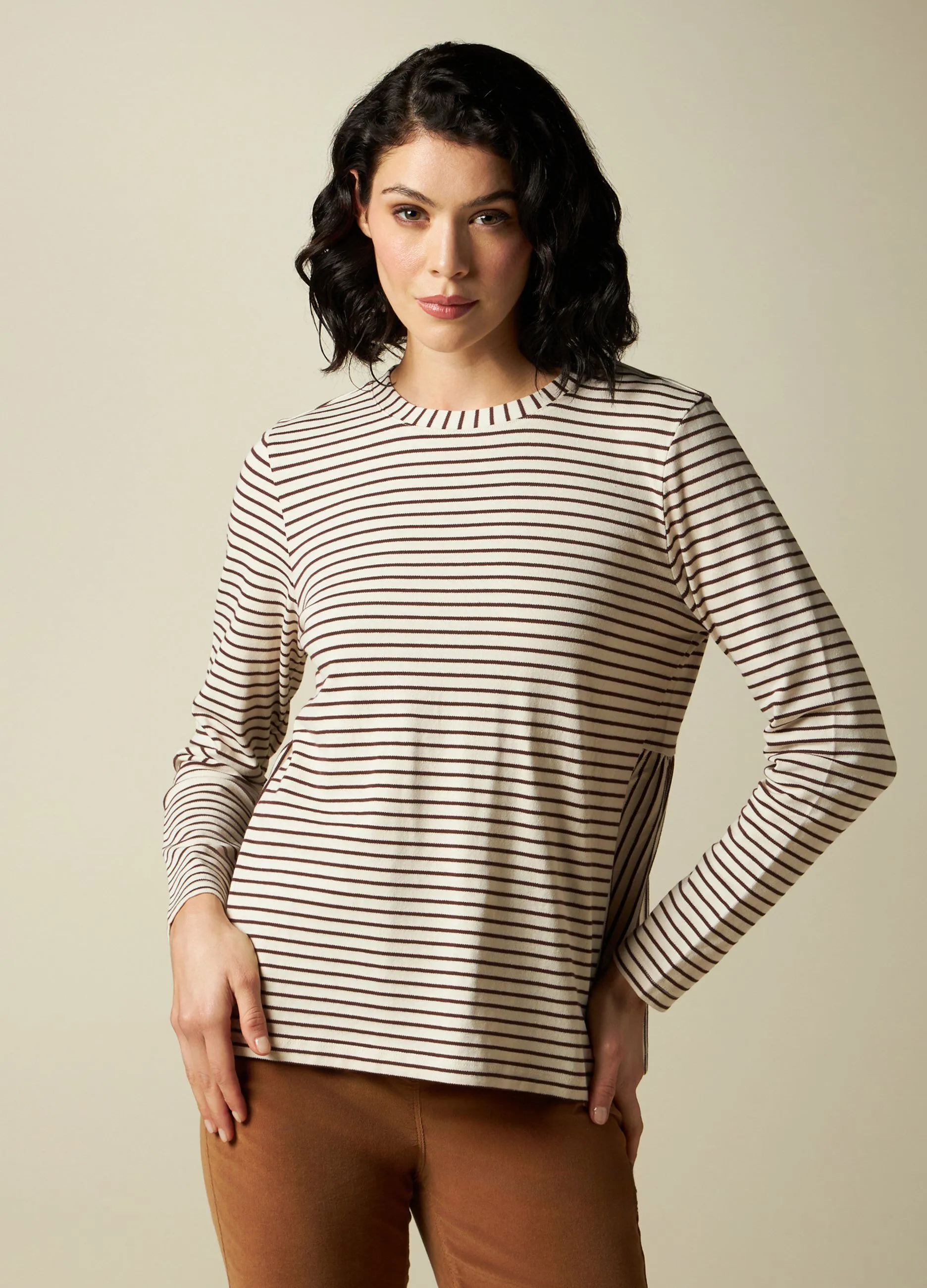 IWIE  T-shirt in misto cotone a righe donna