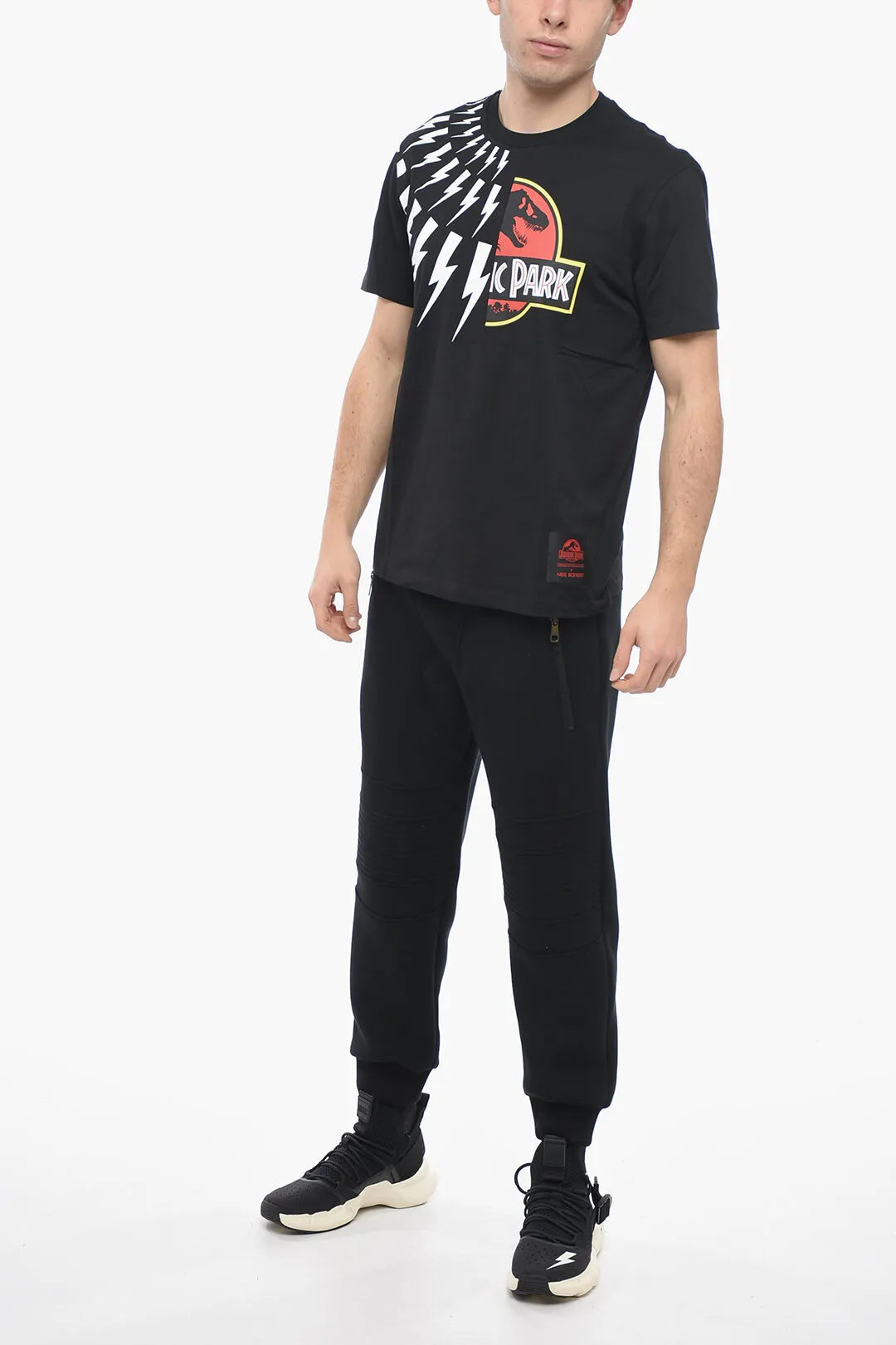 JURASSIC PARK X NB T-Shirt Girocollo HALF THUNDERBOLT in Cotone
