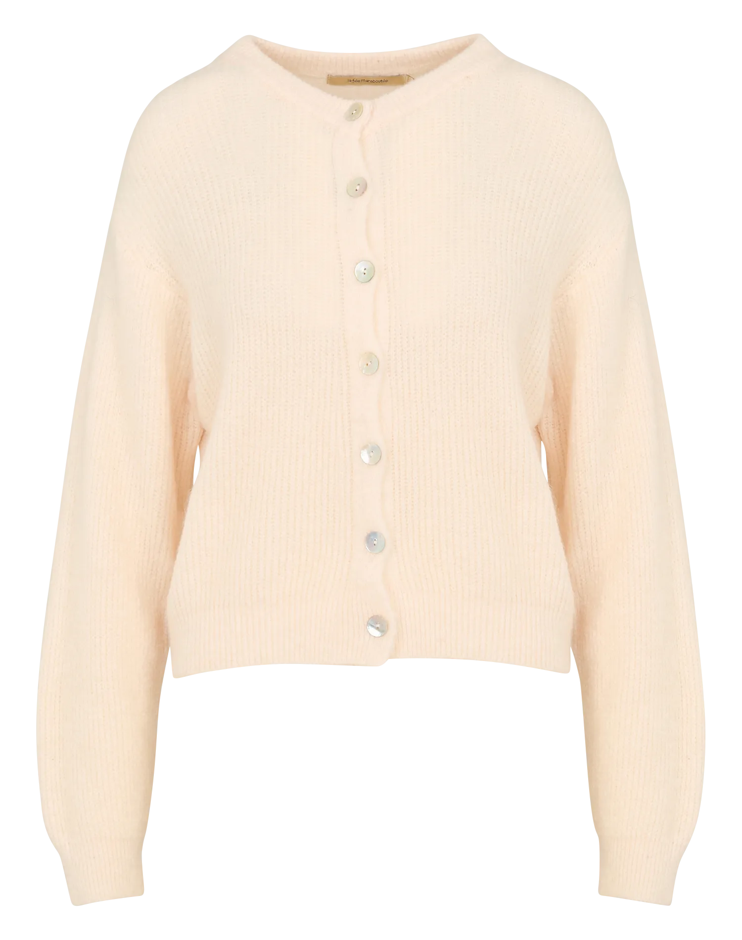  LA FEE MARABOUTEE   Cardigan dritto scollo tondo in filato misto | Bianco