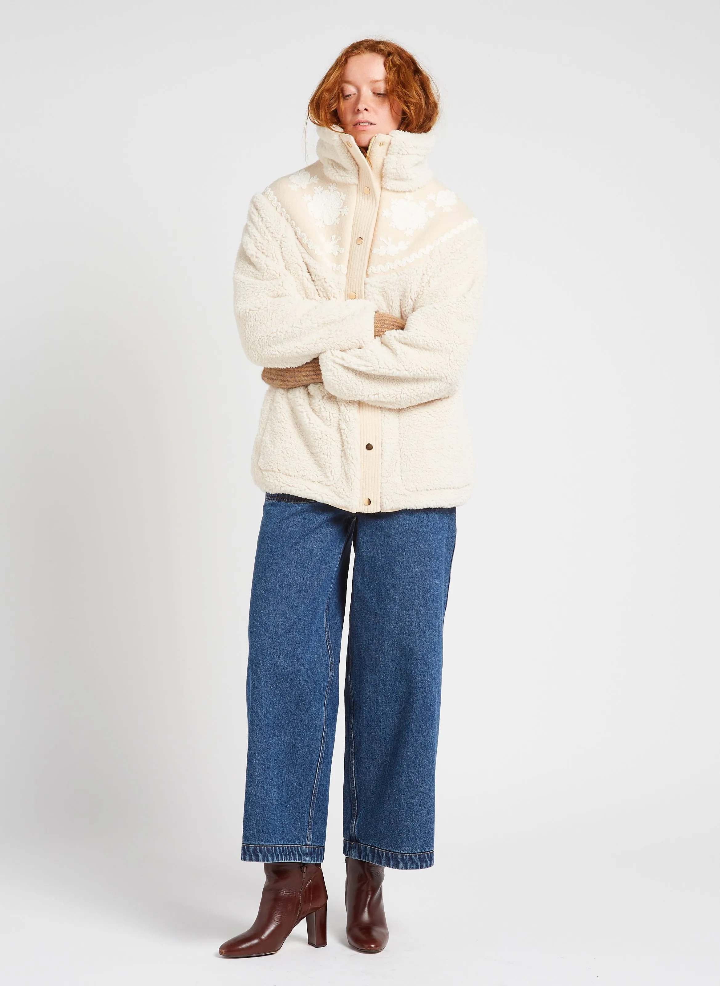  LOUISE MISHA   SANDY - Cardigan scollo tondo | Beige