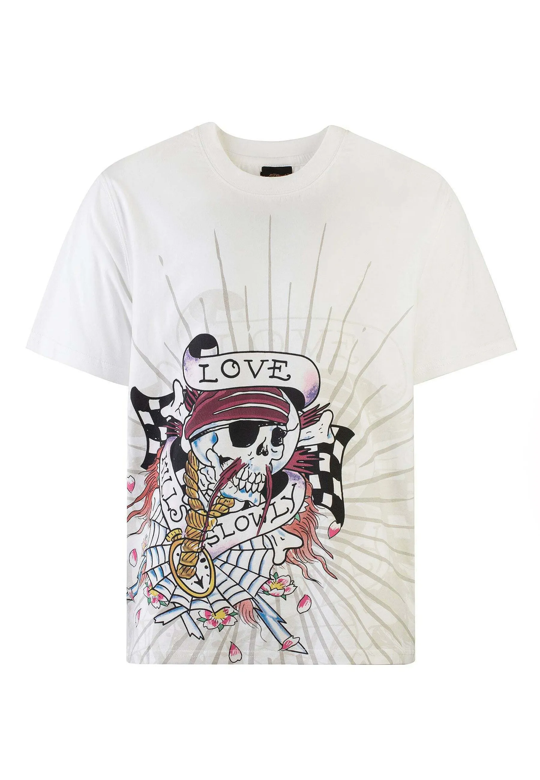 LOVE KILL SLOWLY SKULL  - T-shirt con stampa