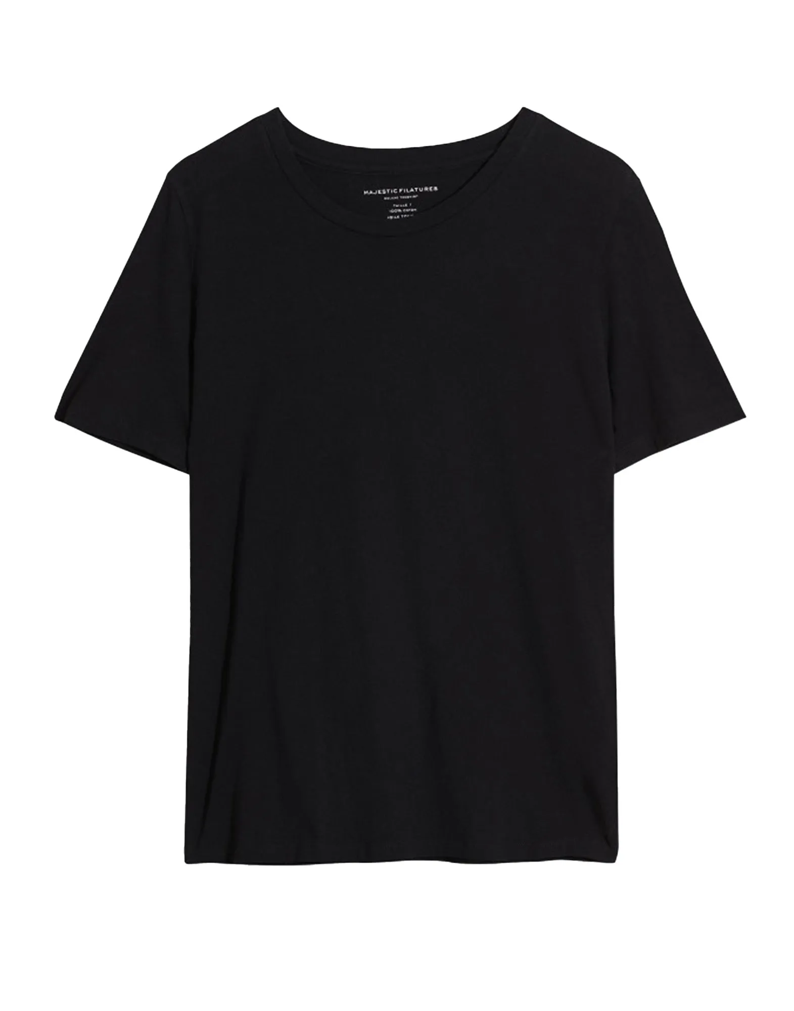 MAJESTIC FILATURES T-shirt Girocollo in Cotone Silk Touch Nera