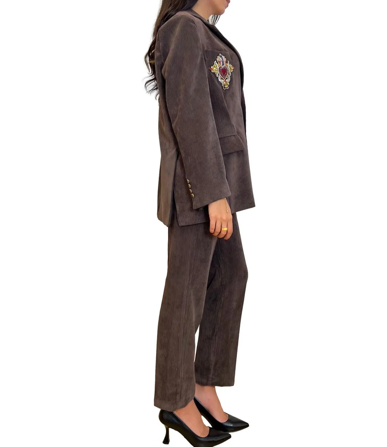 MOTEL Motel pantalone velluto moro donna