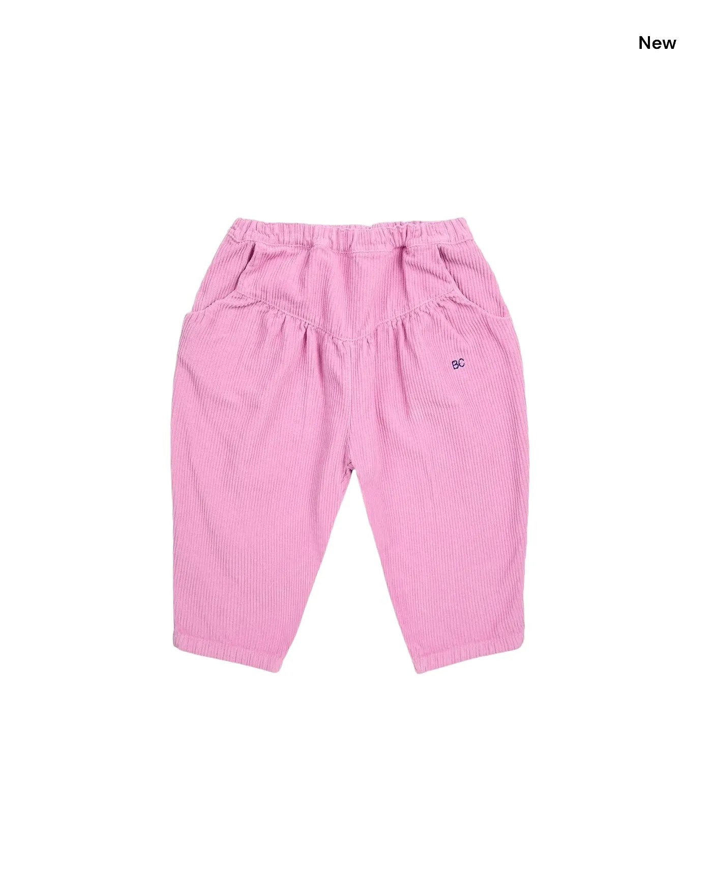 Pantalone baggy ciclamino in velluto a coste per neonata