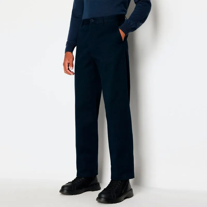 Pantalone blu in twill stretch 