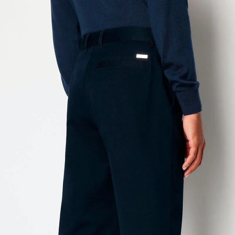 Pantalone blu in twill stretch 