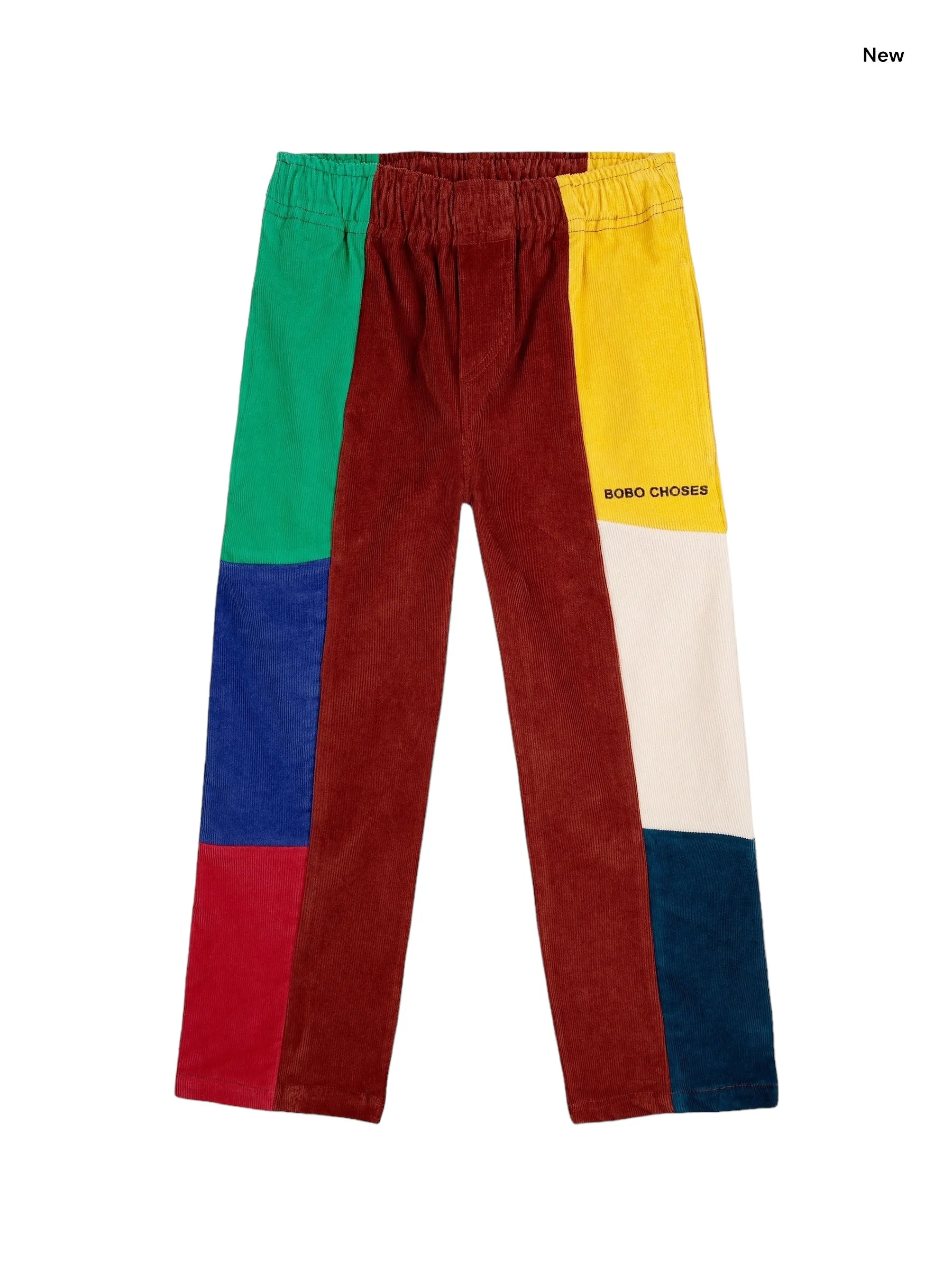 Pantalone color block in velluto a costine per bambino