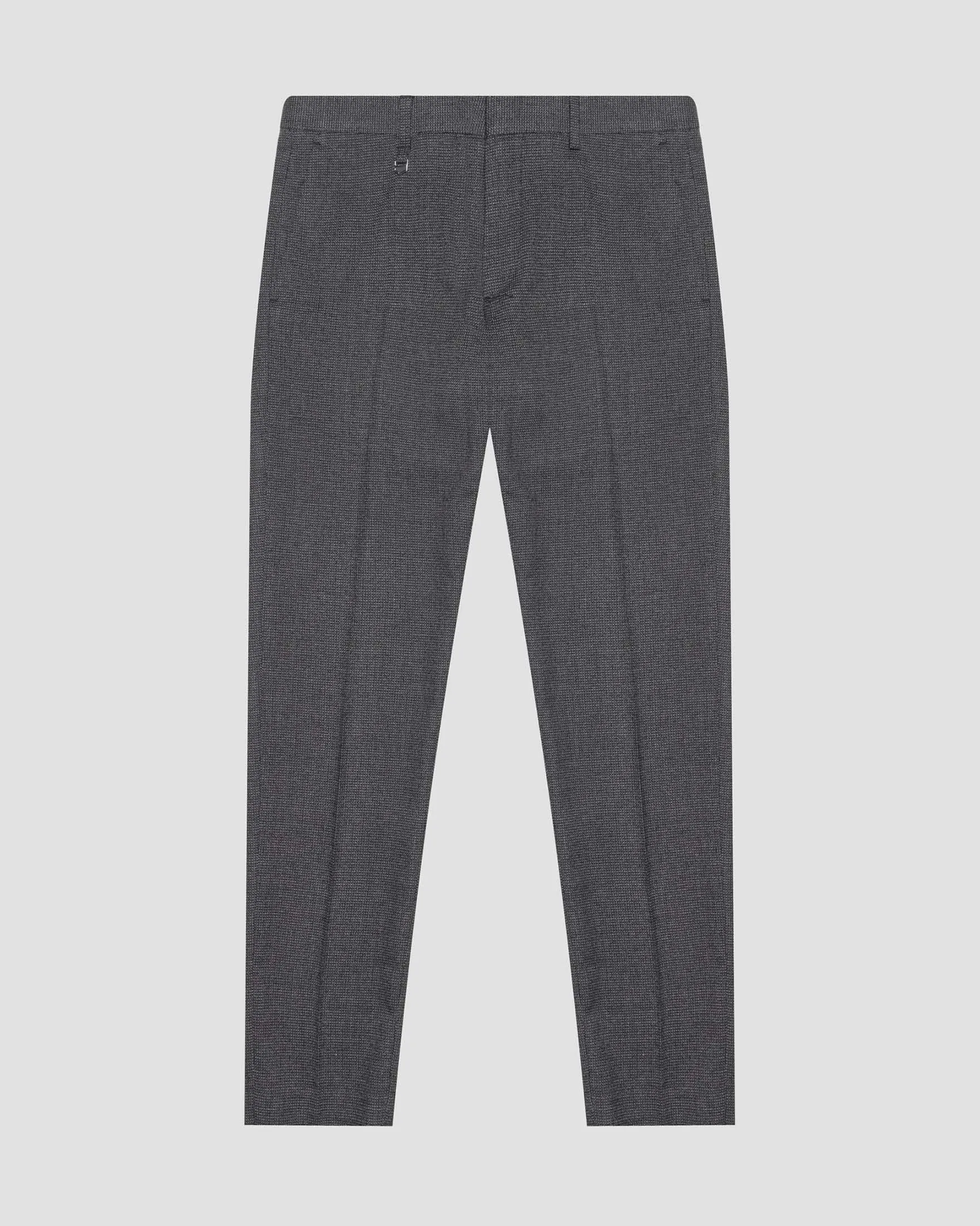Pantalone grigio in tessuto micro armatura di viscosa stretch