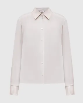 Peserico Blusa in seta beige con catena monil A0656002372