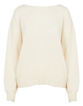  PLEASE   Maglione scollo tondo in filato misto | Bianco