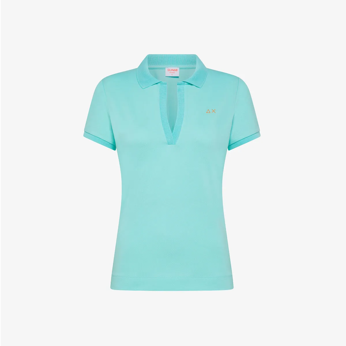 POLO NO BUTTON S/S EL. ACQUA