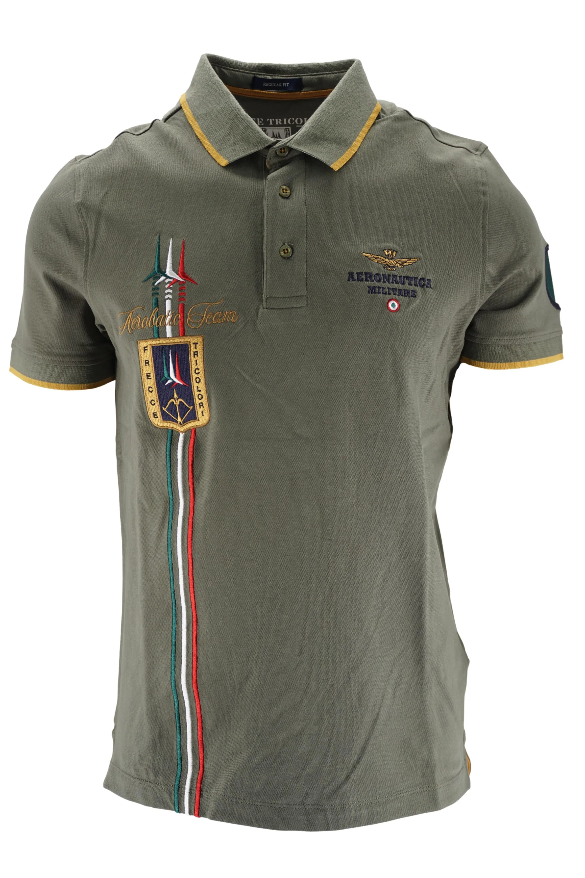 Polo with Embroidered Tricolori Trails / Green