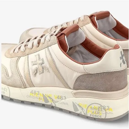 PREMIATA - Uomo Lander 6633 Scarpa Sneakers Pelle e Tessuto Grigio