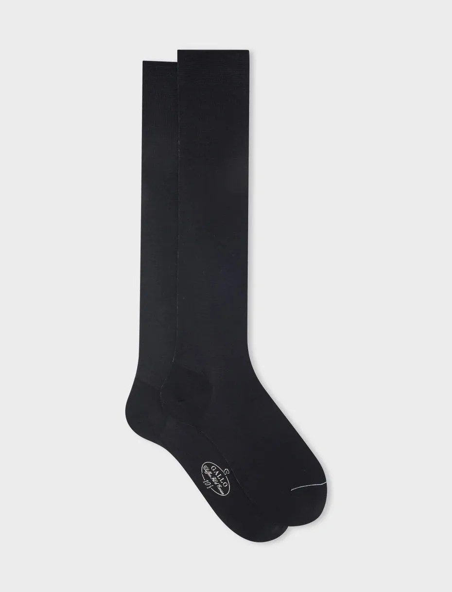 Rooster Chiffon Cotton Long Socks / Black