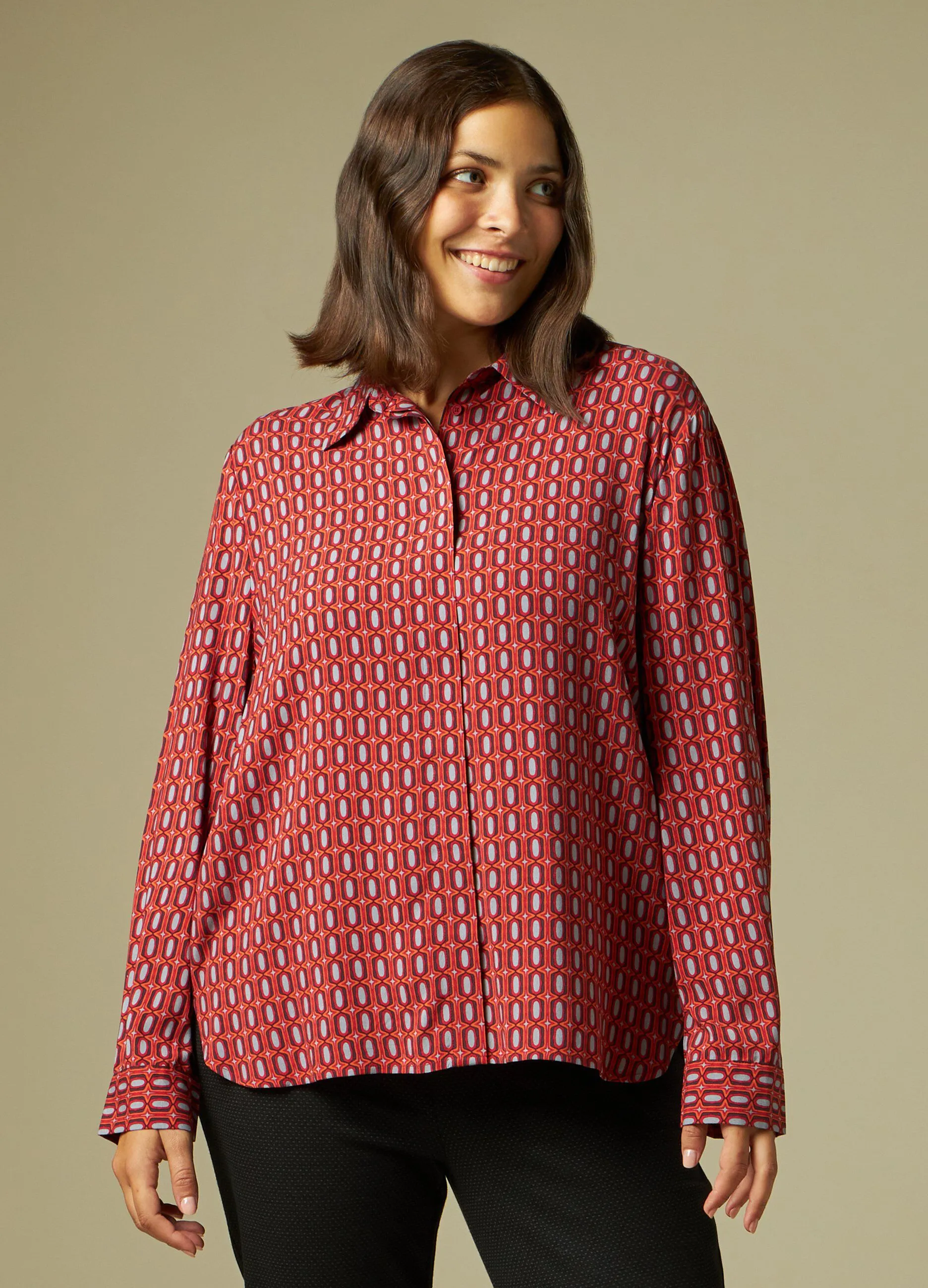 ROSA THEA  Camicia in pura viscosa donna curvy