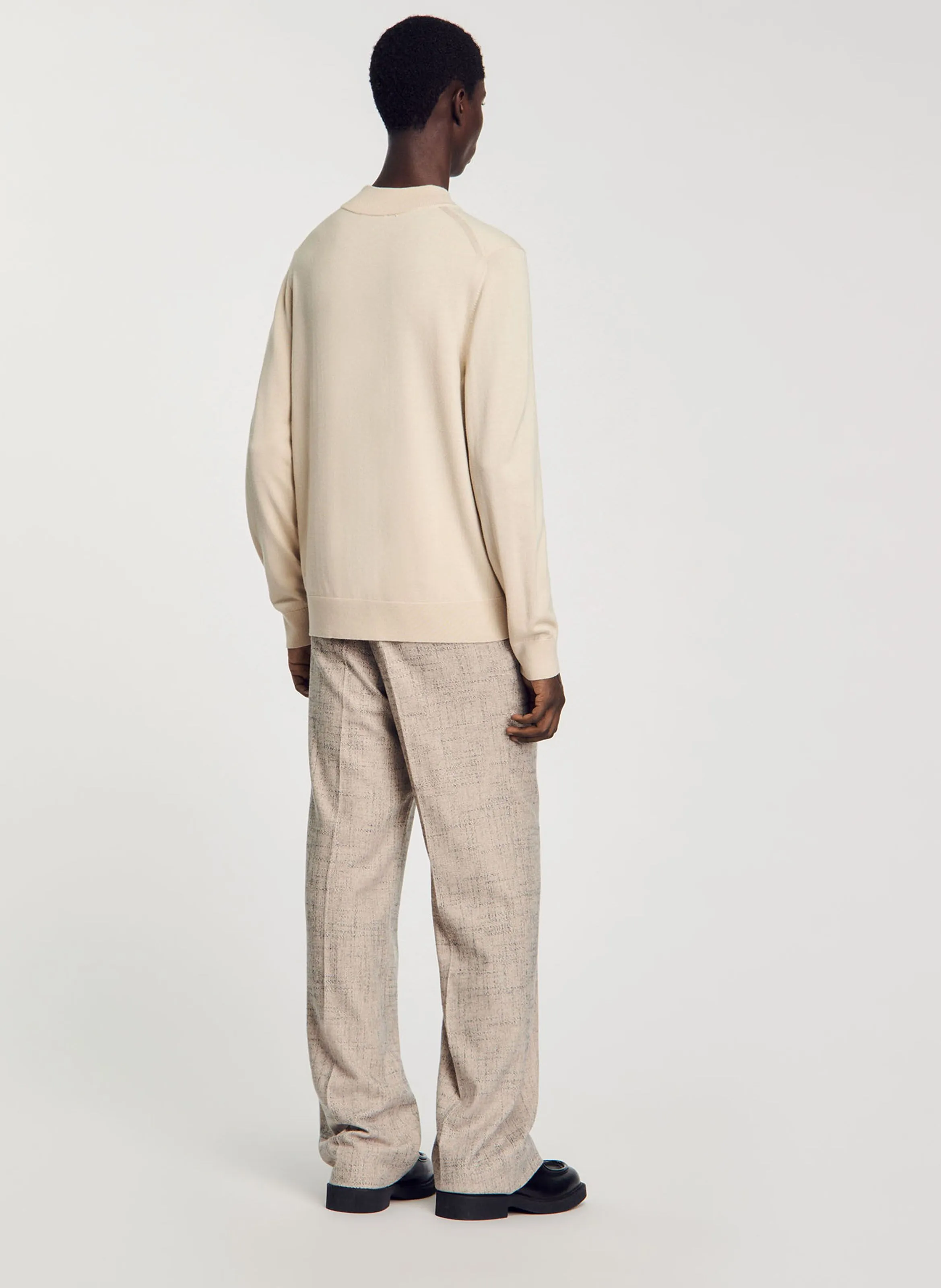  SANDRO   Maglione girocollo regular-fit in lana | Beige