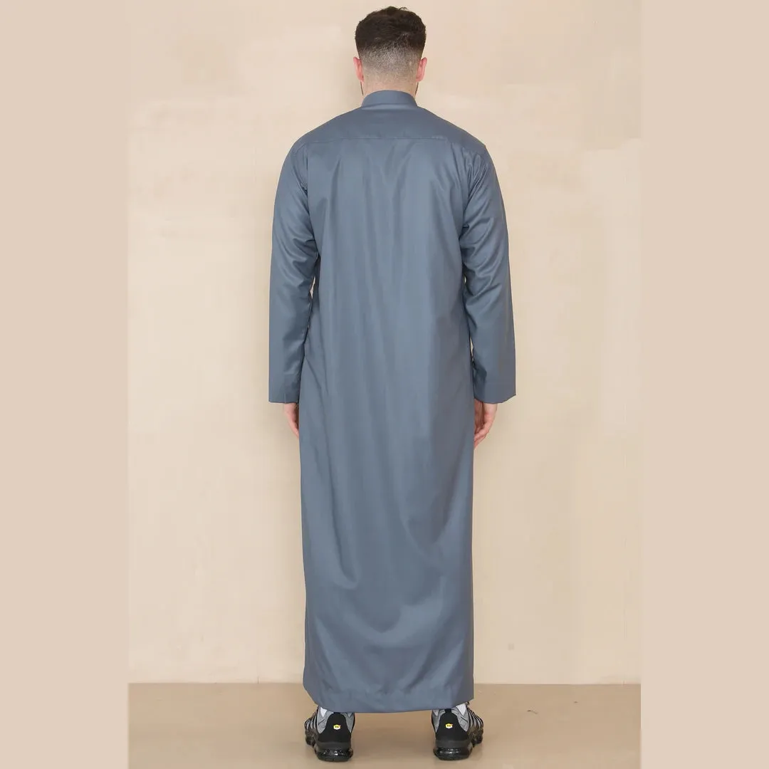 Thobe Jubba da Uomo Colletto Nehru Islamico Musulmano Kaftan Eid Robe Saudi